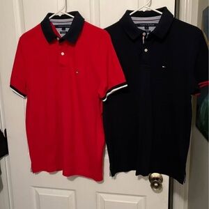 Tommy Hilfiger Men's Polo Shirts in Red and Black size M